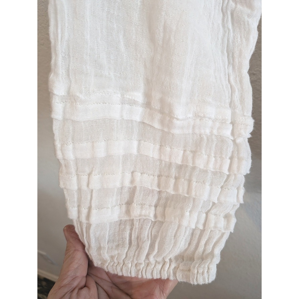 Sundance 100% Cotton Gauze Peasant Blouse | Ecru | Pintuck | Boho | Medium - Picture 3 of 8